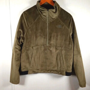 The North Face Shelba Rasquel olive green reversible Fleece 1/2 zip size large